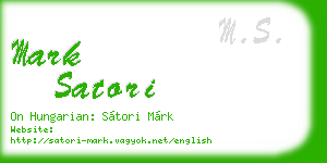 mark satori business card